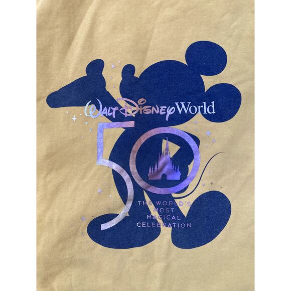 Walt Disney World 50th Anniversary Hoodie Mickey Mouse Pullover Mustard 3XL - Picture 1 of 10